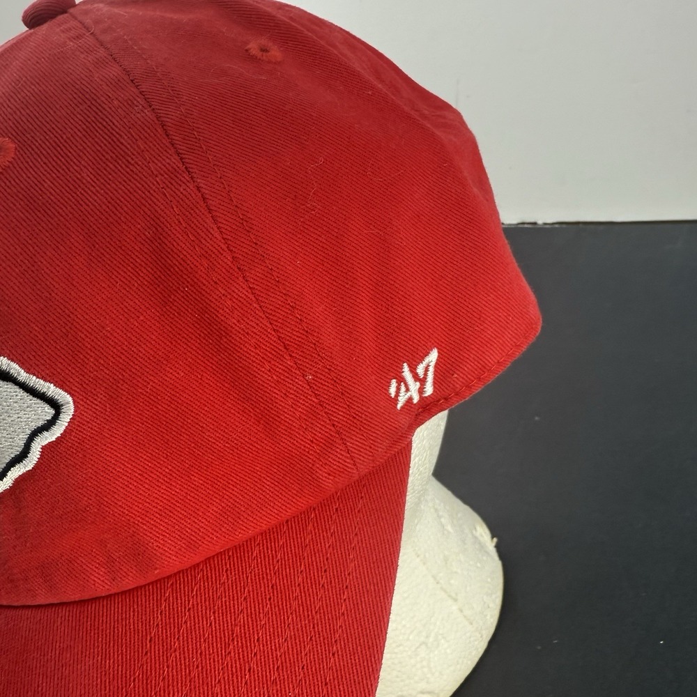 '47 Kansas City Chiefs Clean Up Red Adjustable Strap Hat Dad Cap - Picture 2 of 9